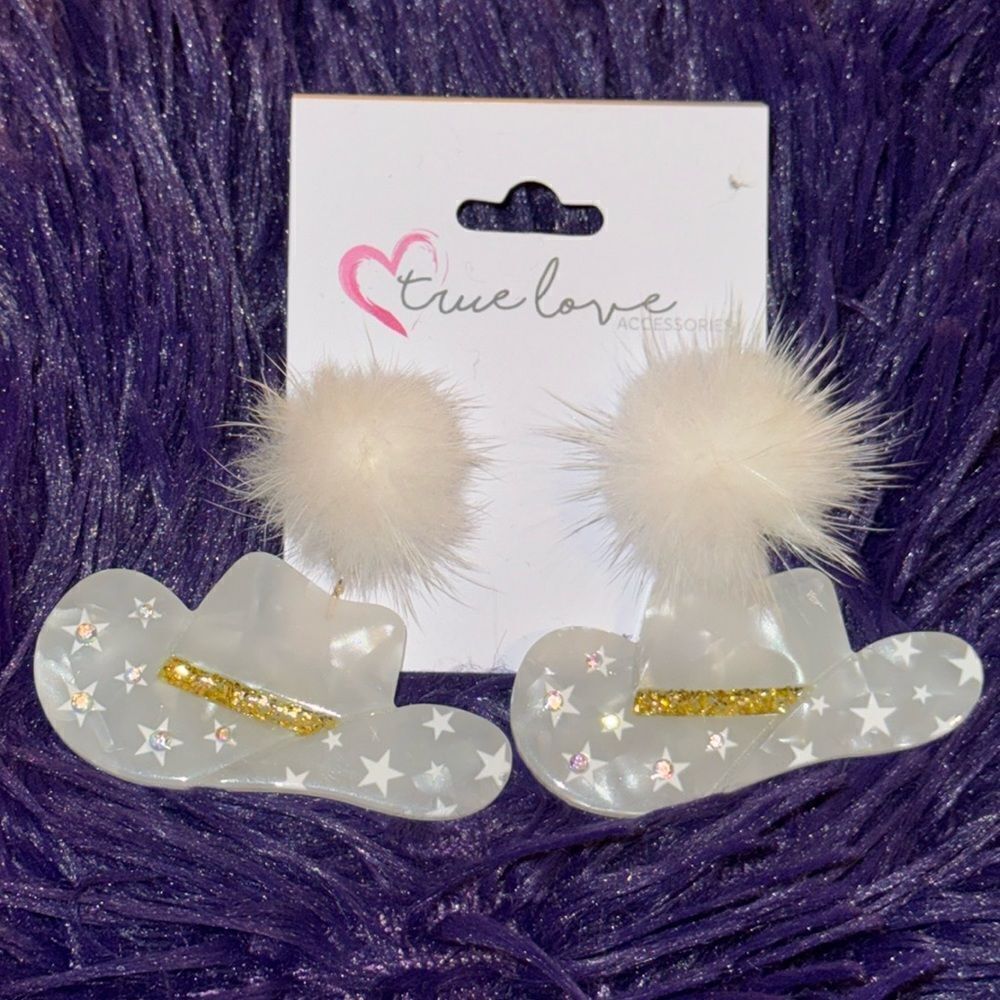 True love Cowboy hat earrings